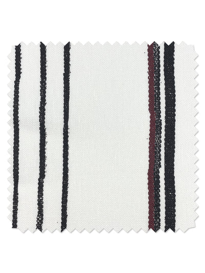 fabric by the yard two tone stripe black gray on linen