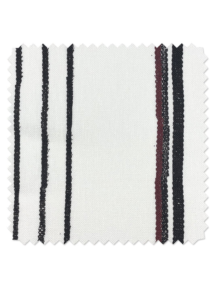 fabric by the yard two tone stripe black gray on flax linen
