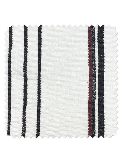 fabric by the yard two tone stripe black gray on flax linen