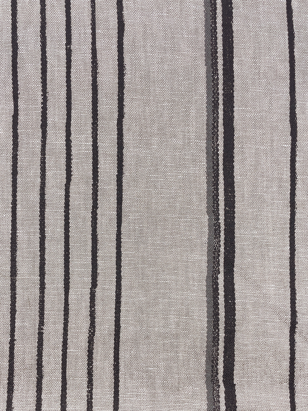 fabric by the yard two tone stripe black gray on flax linen
