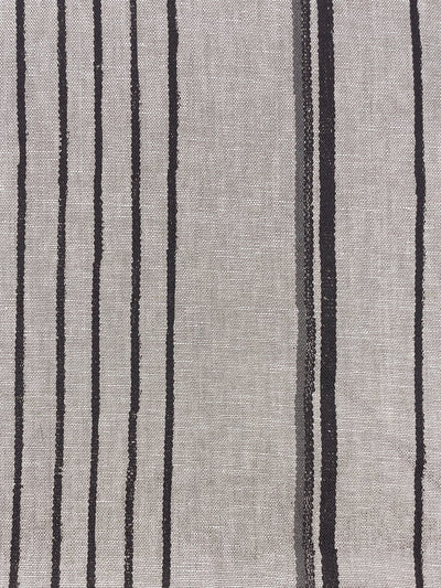fabric by the yard two tone stripe black gray on linen