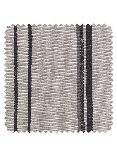 fabric by the yard two tone stripe black gray on linen