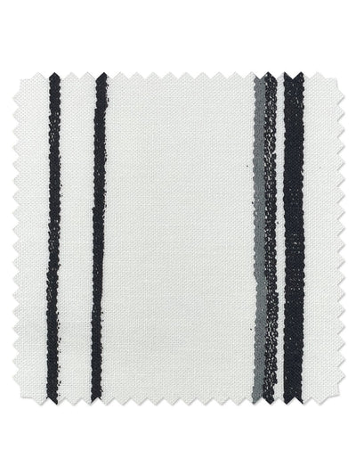 fabric by the yard two tone stripe black gray on flax linen