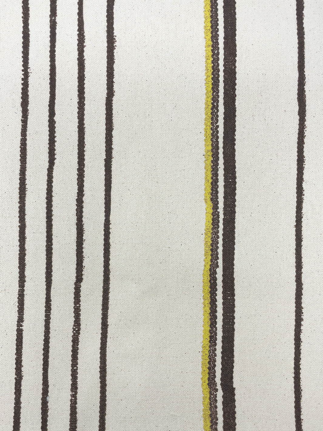 fabric by the yard two tone stripe chocolate daffodil on raw canvas