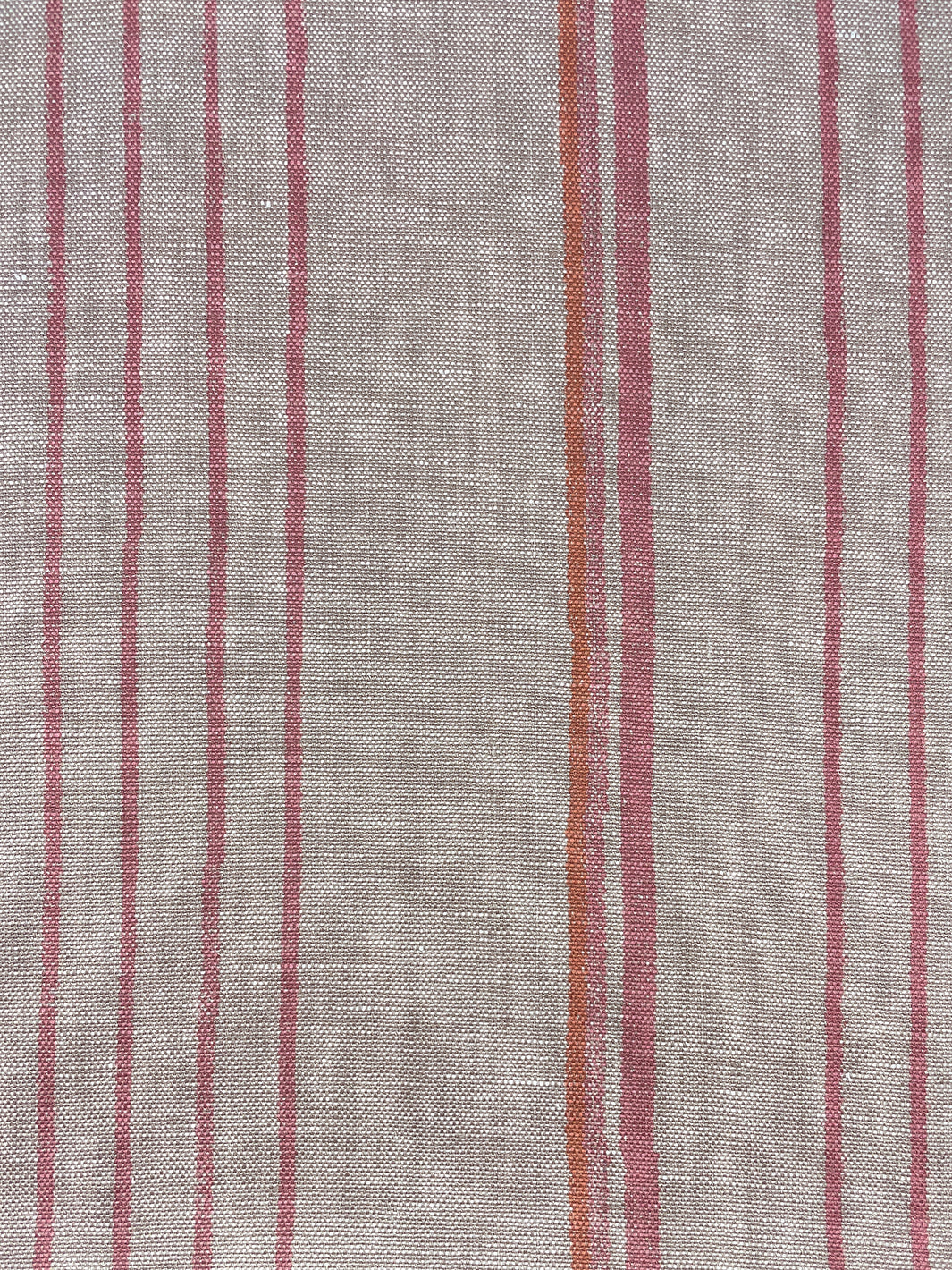 fabric by the yard two tone stripe creamsicle on flax linen