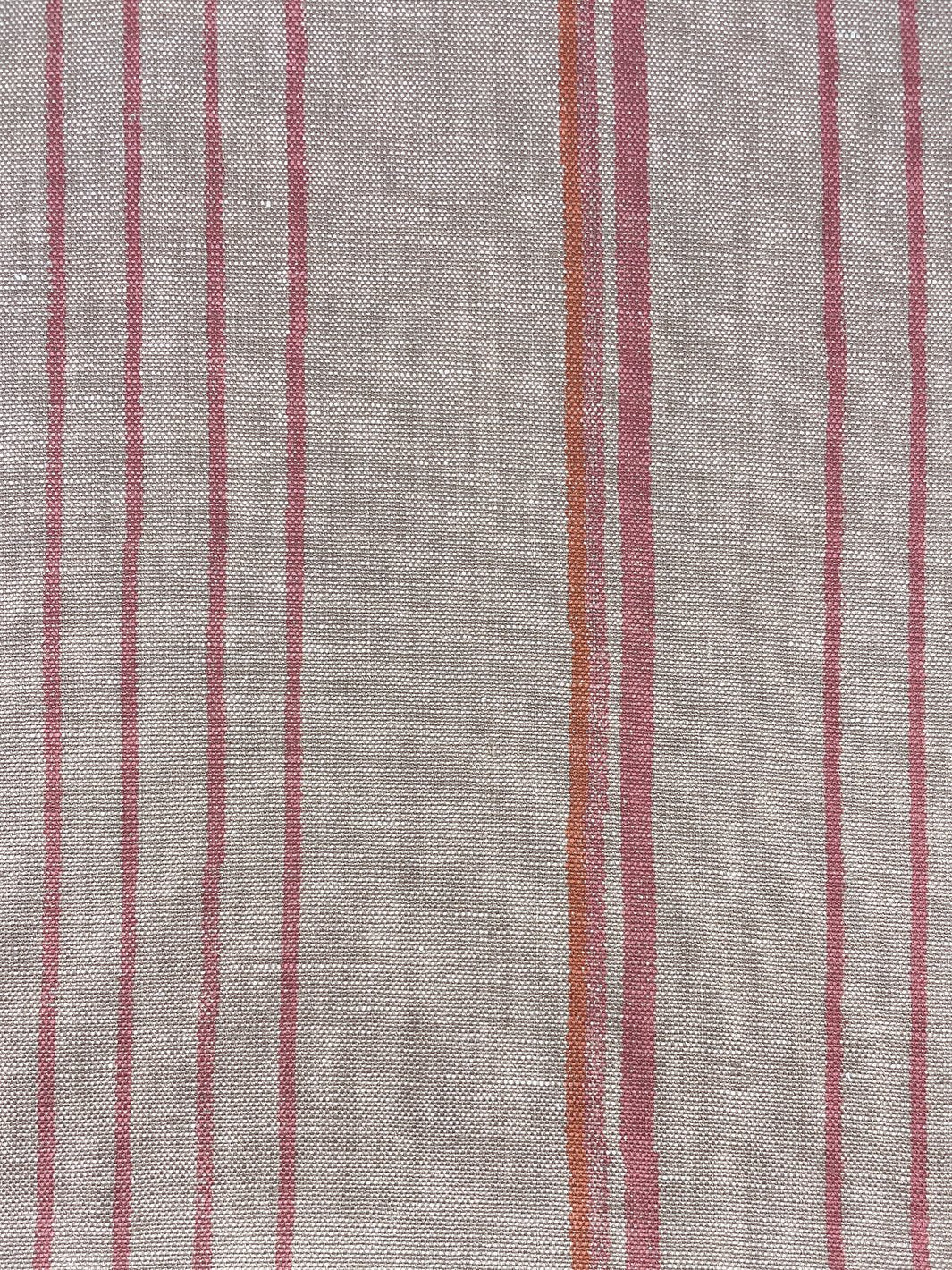 fabric by the yard two tone stripe creamsicle on linen