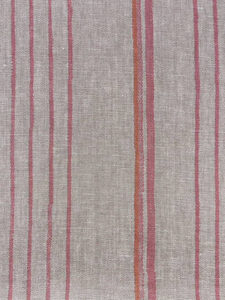 fabric by the yard two tone stripe creamsicle on linen
