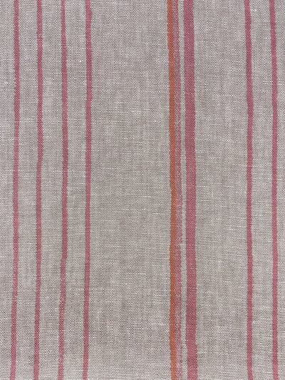 fabric by the yard two tone stripe creamsicle on linen