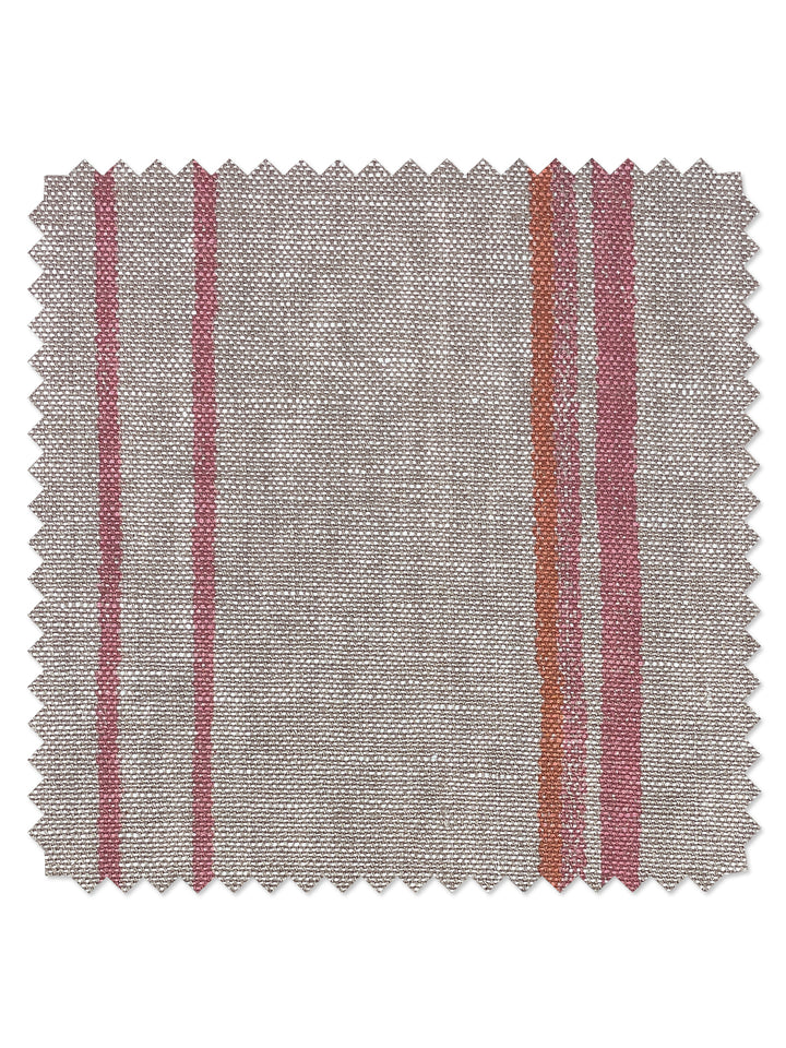 fabric by the yard two tone stripe creamsicle on flax linen