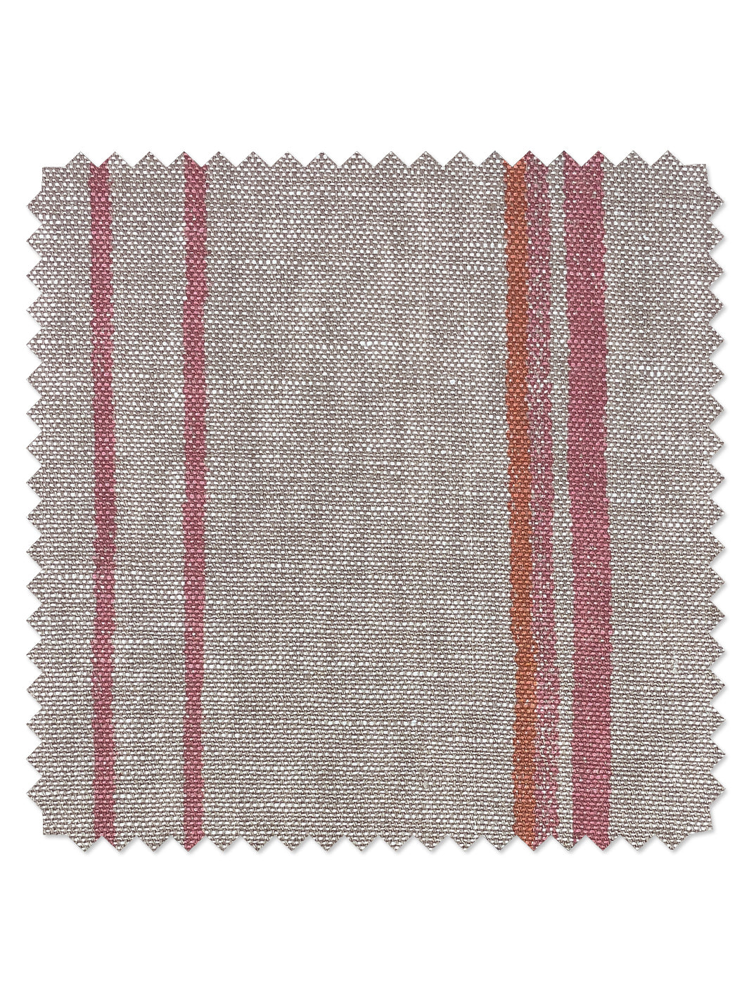 fabric by the yard two tone stripe creamsicle on flax linen