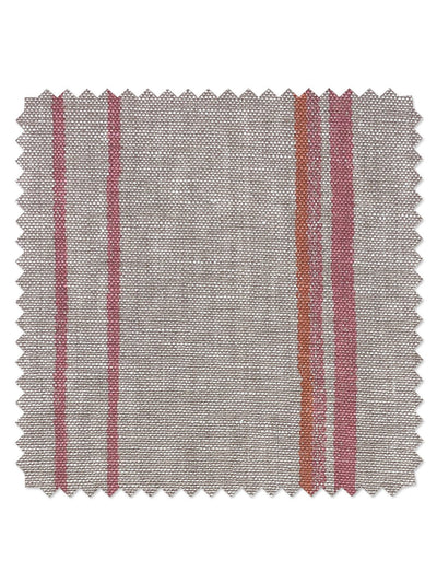 fabric by the yard two tone stripe creamsicle on linen
