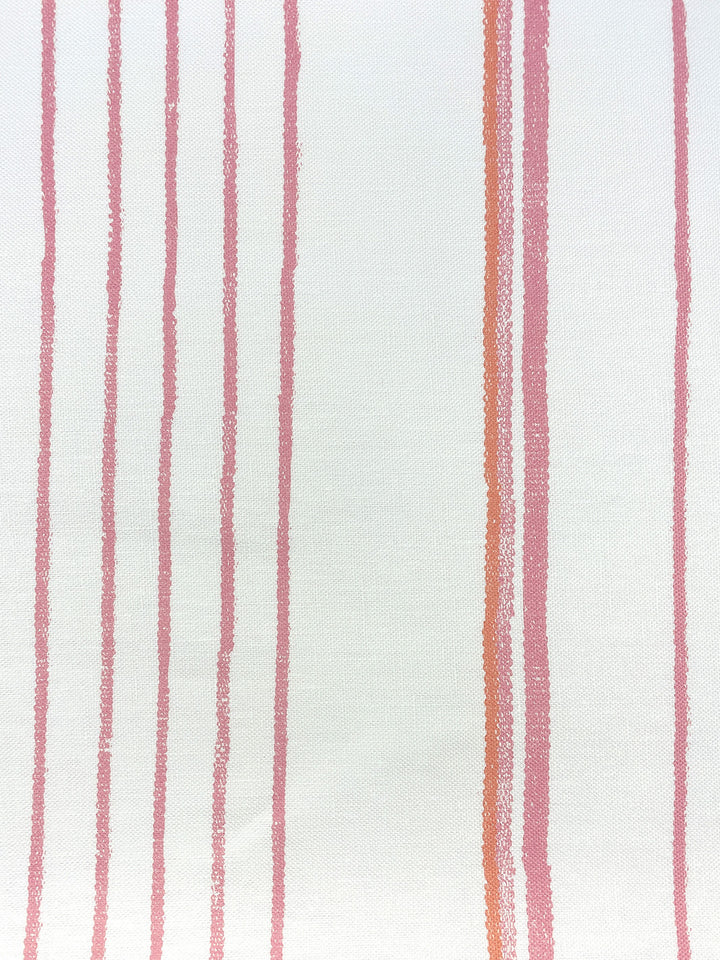 fabric by the yard two tone stripe creamsicle on linen