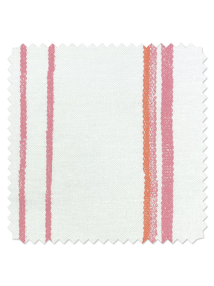fabric by the yard two tone stripe creamsicle on linen