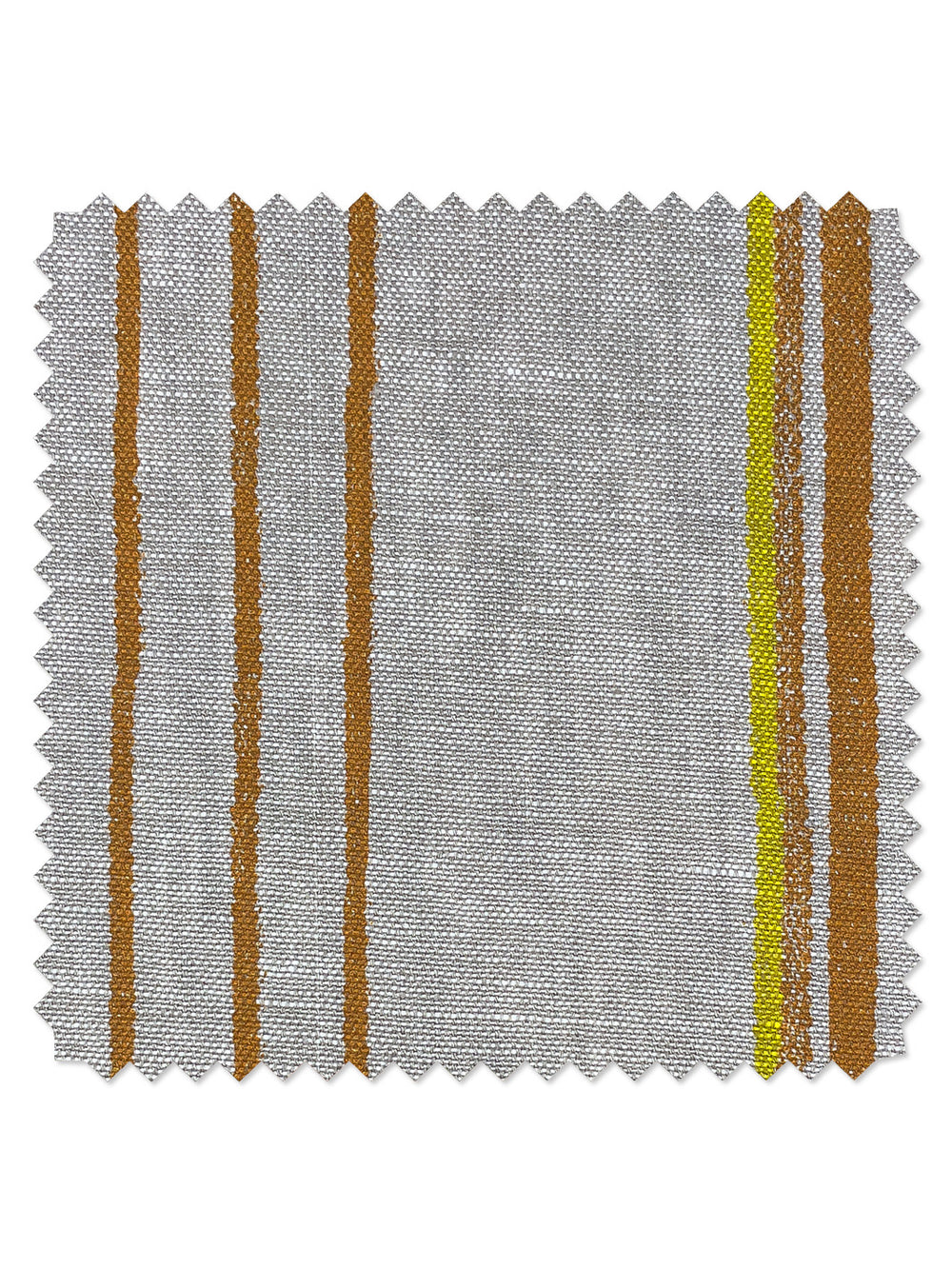 fabric by the yard two tone stripe terracotta daffodil on flax linen