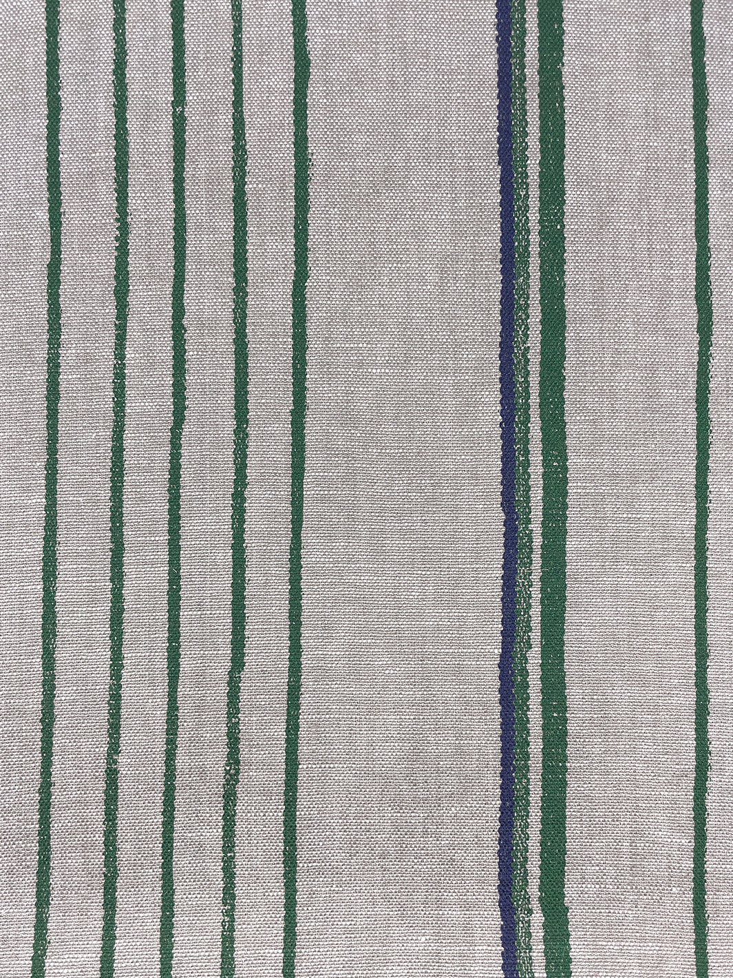 fabric by the yard two tone stripe green blue on flax linen