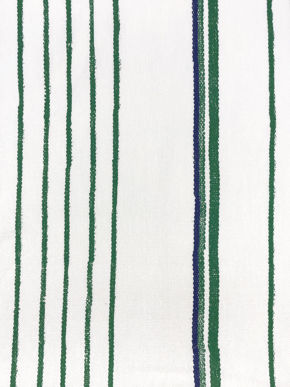 fabric by the yard two tone stripe green blue on linen
