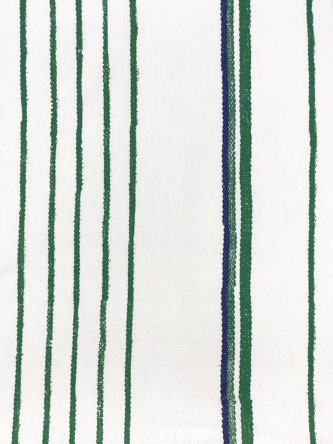 fabric by the yard two tone stripe green blue on flax linen