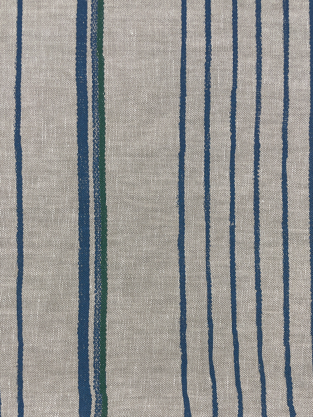 fabric by the yard two toned stripe green blue on flax linen