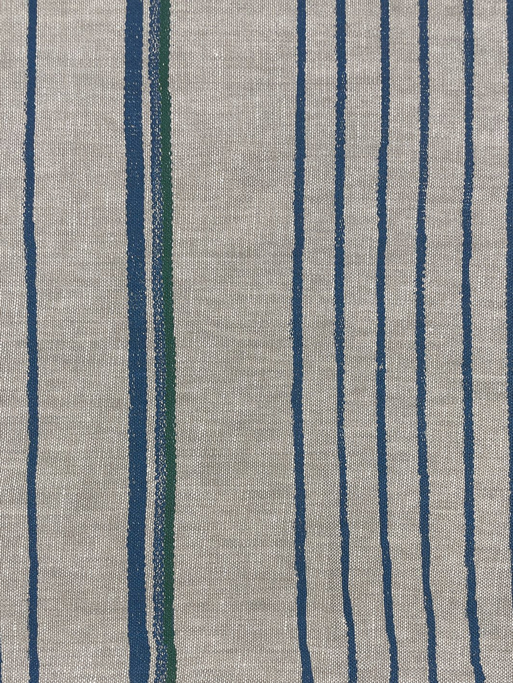 fabric by the yard two tone stripe sea green on linen