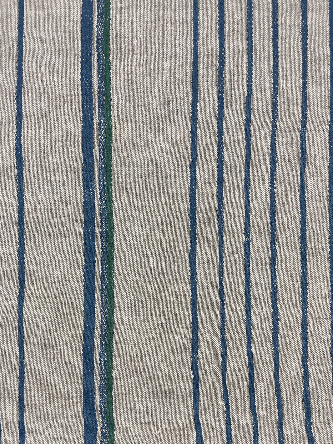 fabric by the yard two tone stripe sea green on linen