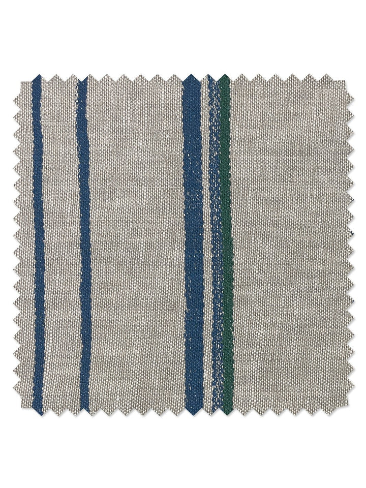 fabric by the yard two tone stripe sea green on linen