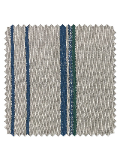 fabric by the yard two tone stripe sea green on linen