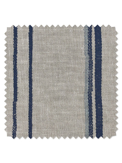 fabric by the yard two tone stripe navy sky on linen