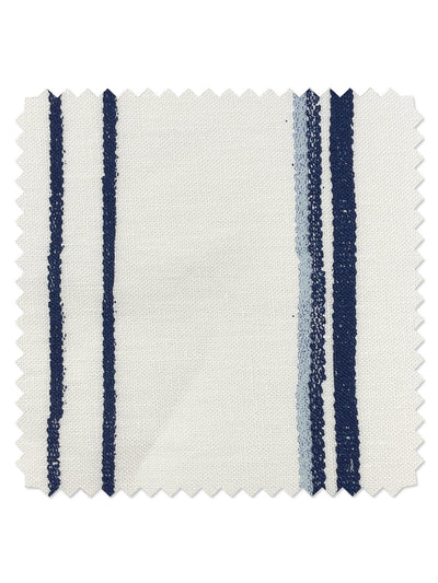 fabric by the yard two tone stripe navy sky on flax linen