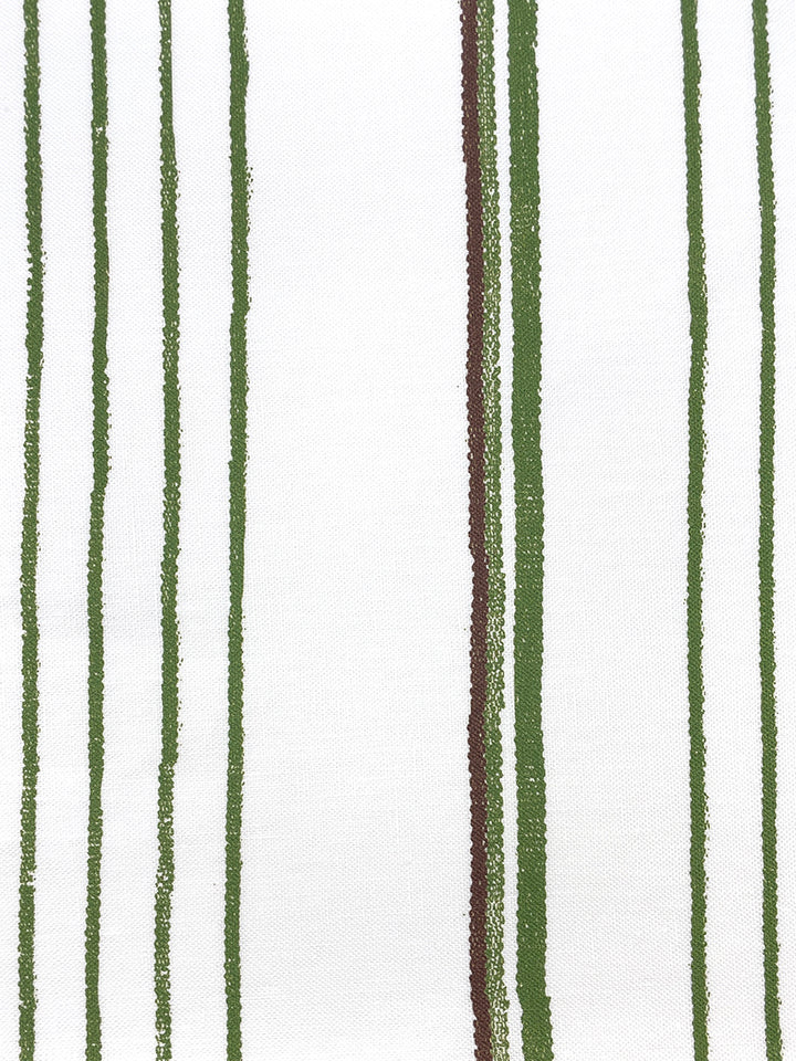 fabric by the yard two tone stripe rust moss on linen