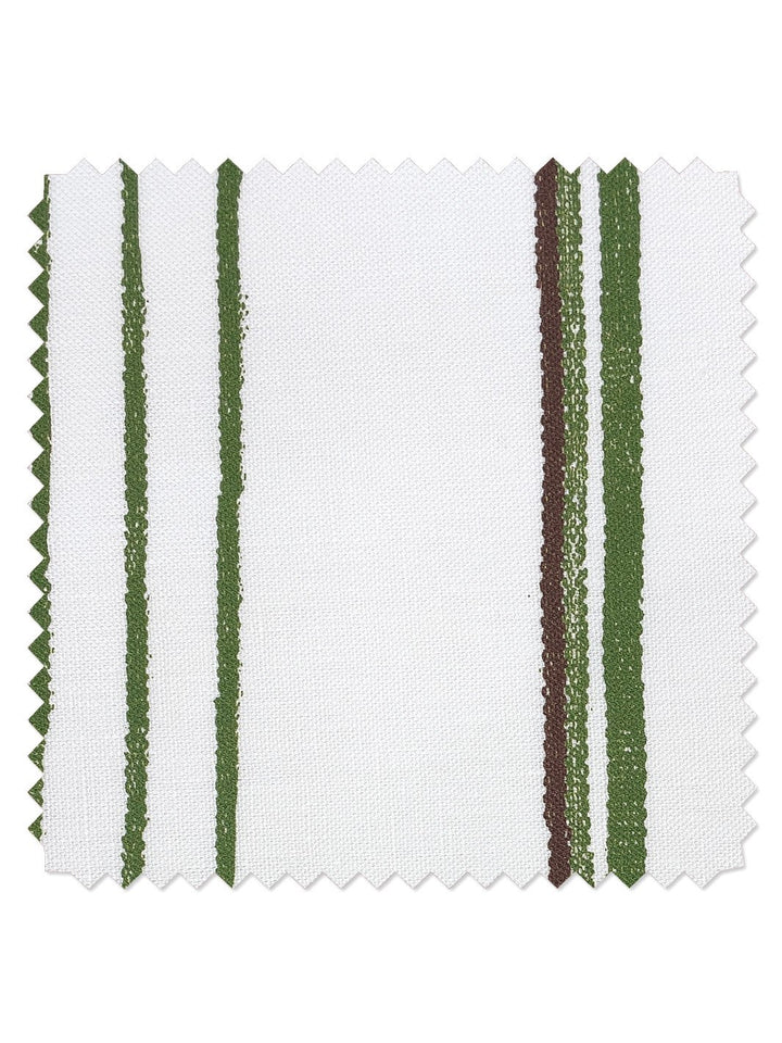 fabric by the yard two toned stripe rust moss on flax linen