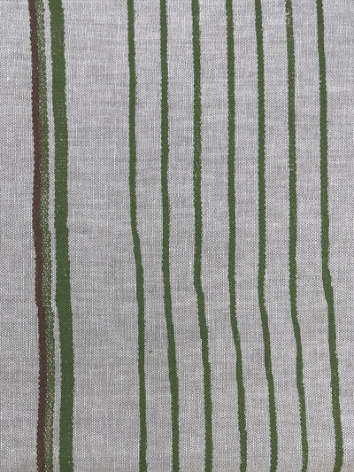 fabric by the yard two tone stripe rust moss on linen