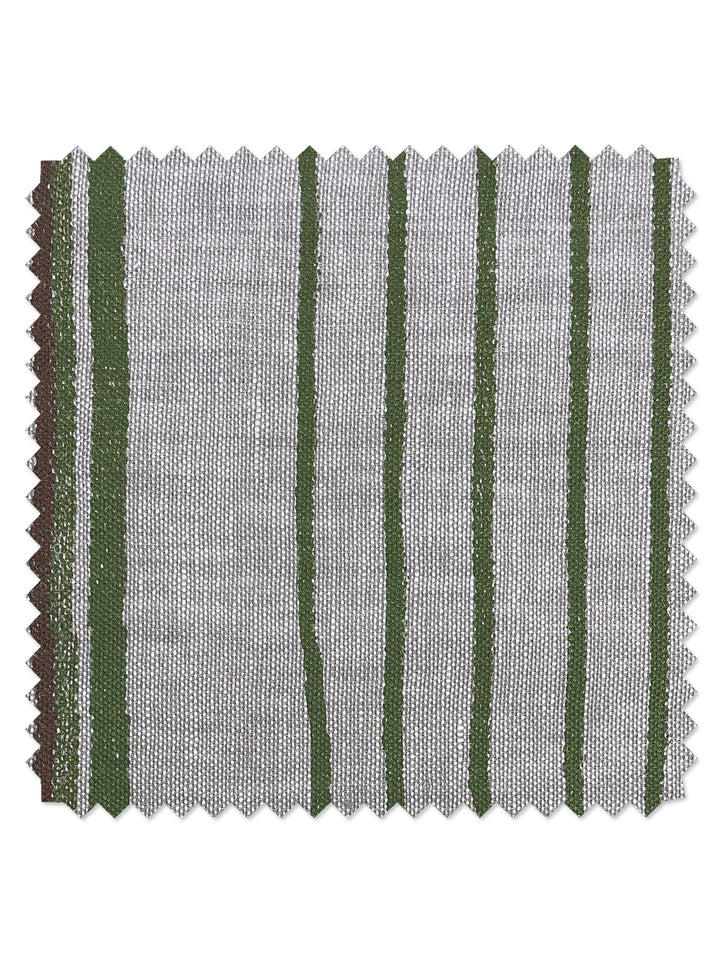 fabric by the yard two toned stripe rust moss on flax linen