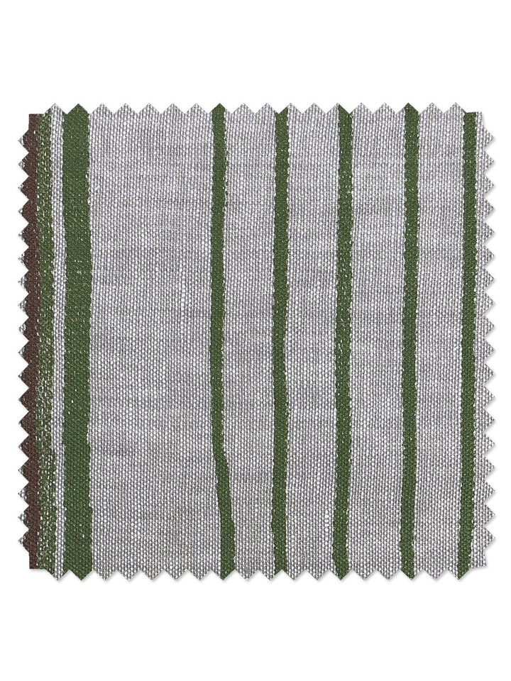 fabric by the yard two tone stripe rust moss on linen