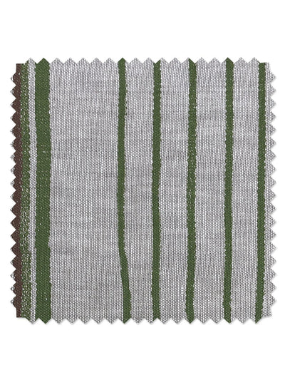 fabric by the yard two tone stripe rust moss on linen