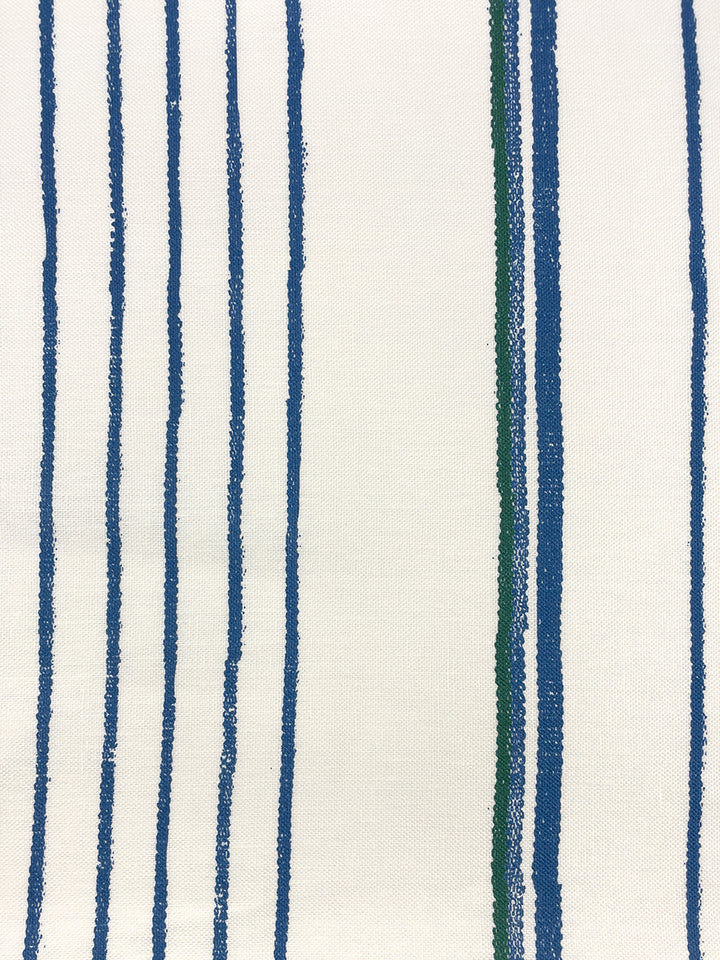 fabric by the yard two tone stripe sea green on linen