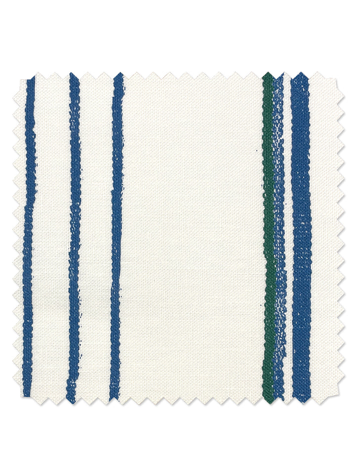 fabric by the yard two tone stripe sea green on linen