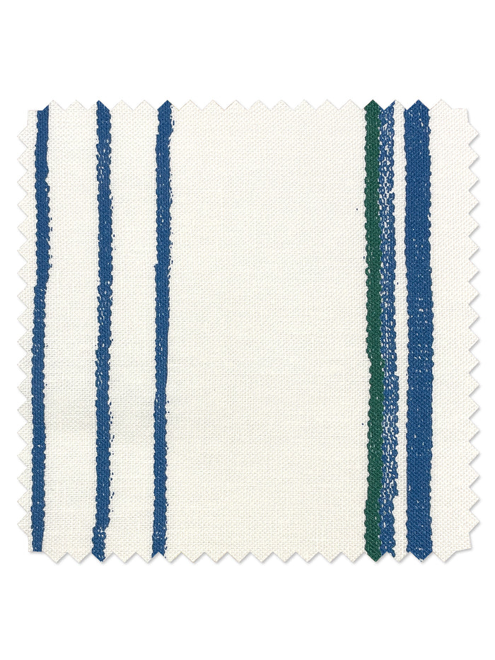 Tissu au mètre – Rayures bicolores – Vert d'eau sur lin