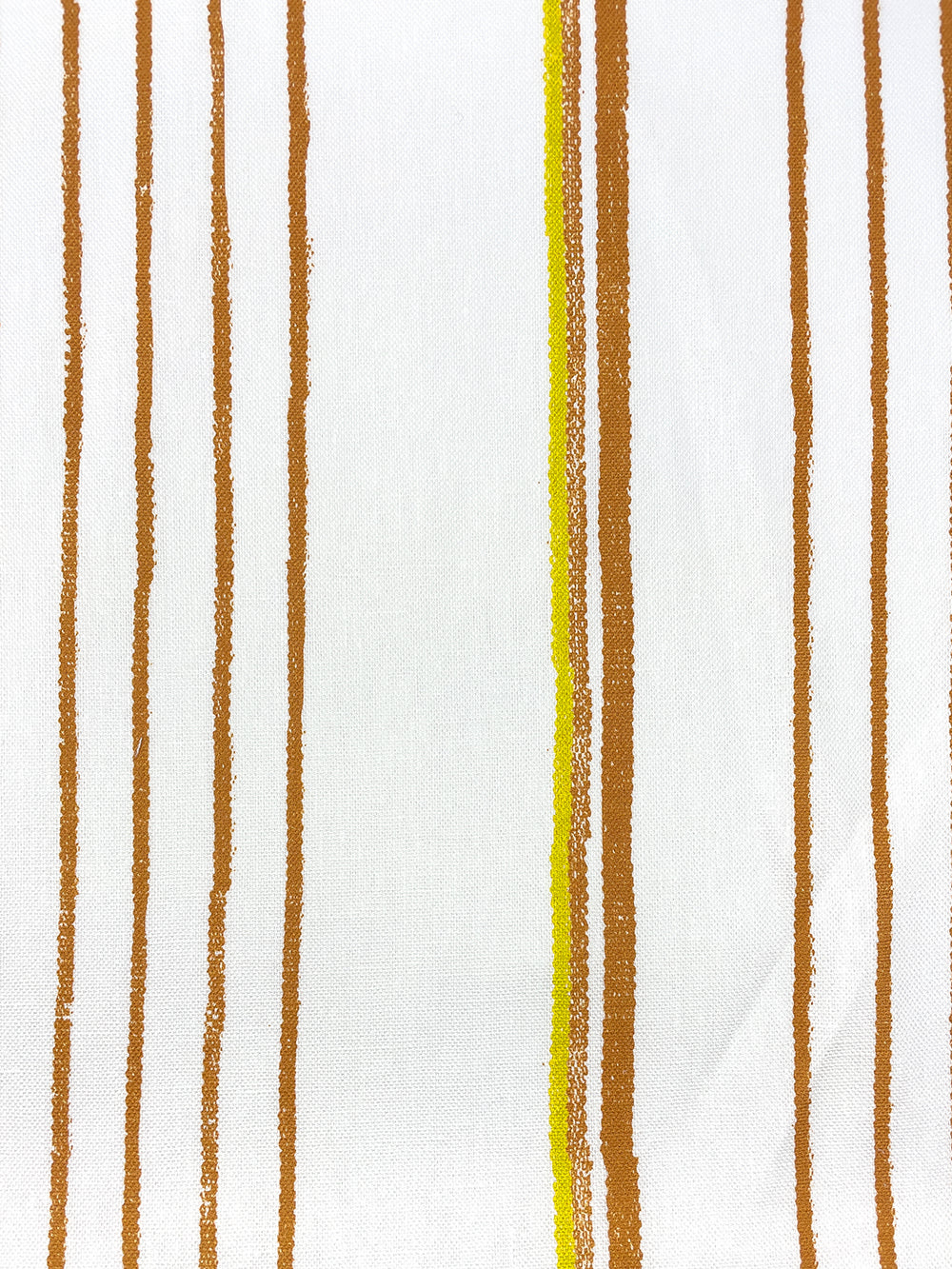 fabric by the yard two tone stripe terracotta daffodil on linen