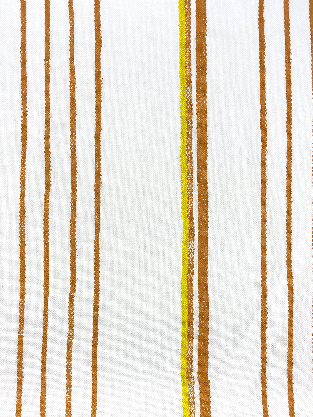 fabric by the yard two tone stripe terracotta daffodil on linen