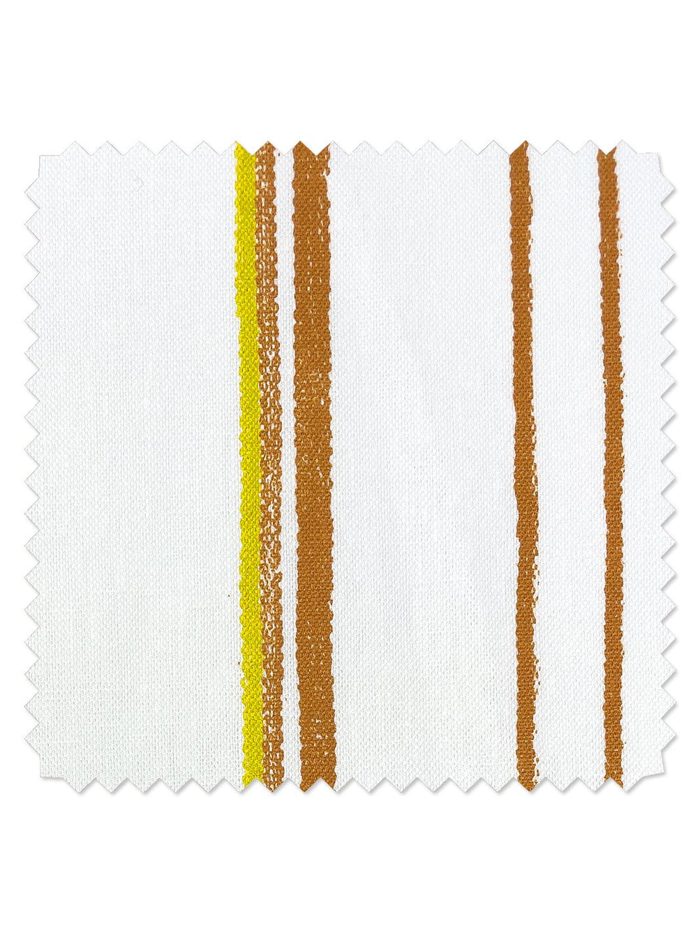 fabric by the yard two tone stripe terracotta daffodil on flax linen
