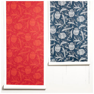 'Eleanor Rigby' Wallpaper by Wallshoppe - Ruby / Persimmon