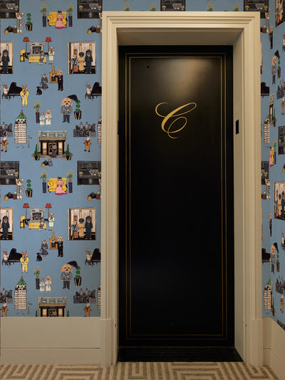 'Upper East Side' Wallpaper by CAB x Carlyle - Blue