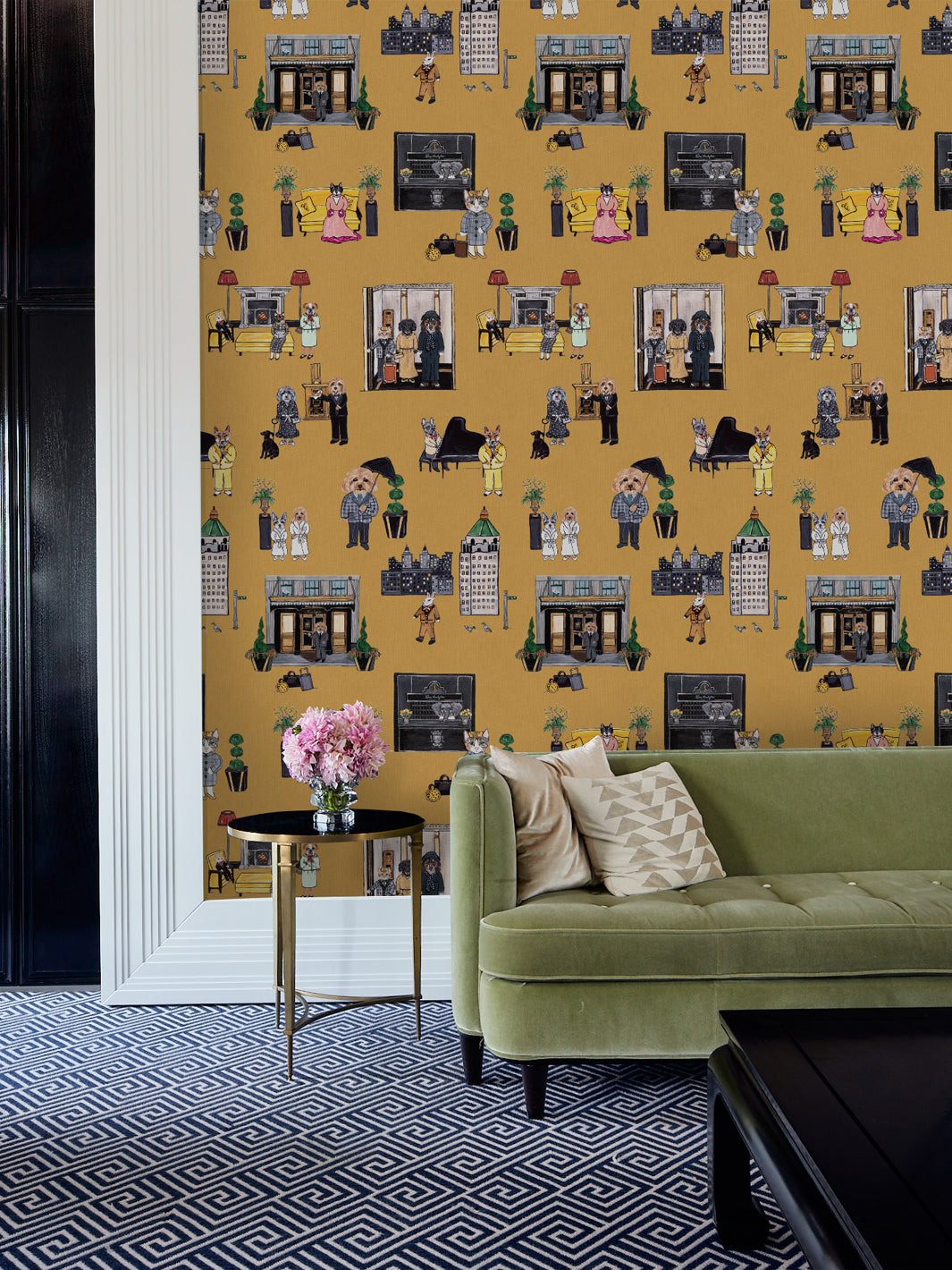 'Upper East Side' Wallpaper by CAB x Carlyle - Marigold