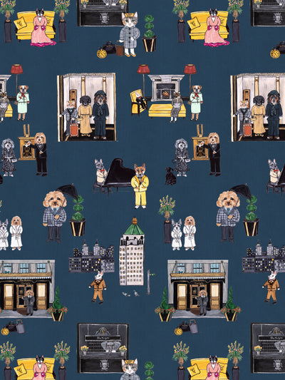 'Upper East Side' Wallpaper by CAB x Carlyle - Navy