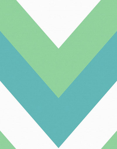 'V Is For Chevron' Wallpaper by Nathan Turner - Green