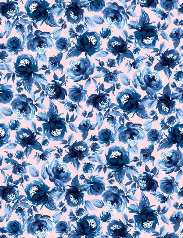 'Veronica' Wallpaper by Wallshoppe - Pink Blue