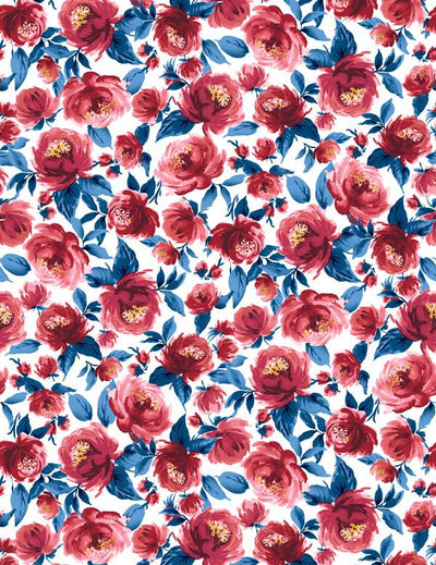 'Veronica' Wallpaper by Wallshoppe - Red And Blue