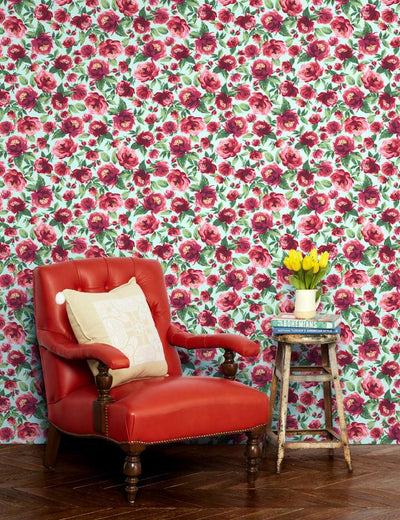 'Veronica' Wallpaper by Wallshoppe - Robins Egg