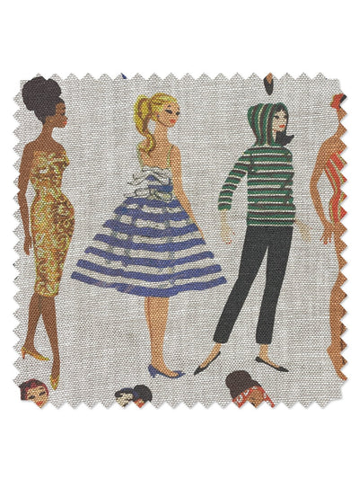 'Fabric by the Yard - Vintage Illustration - White
