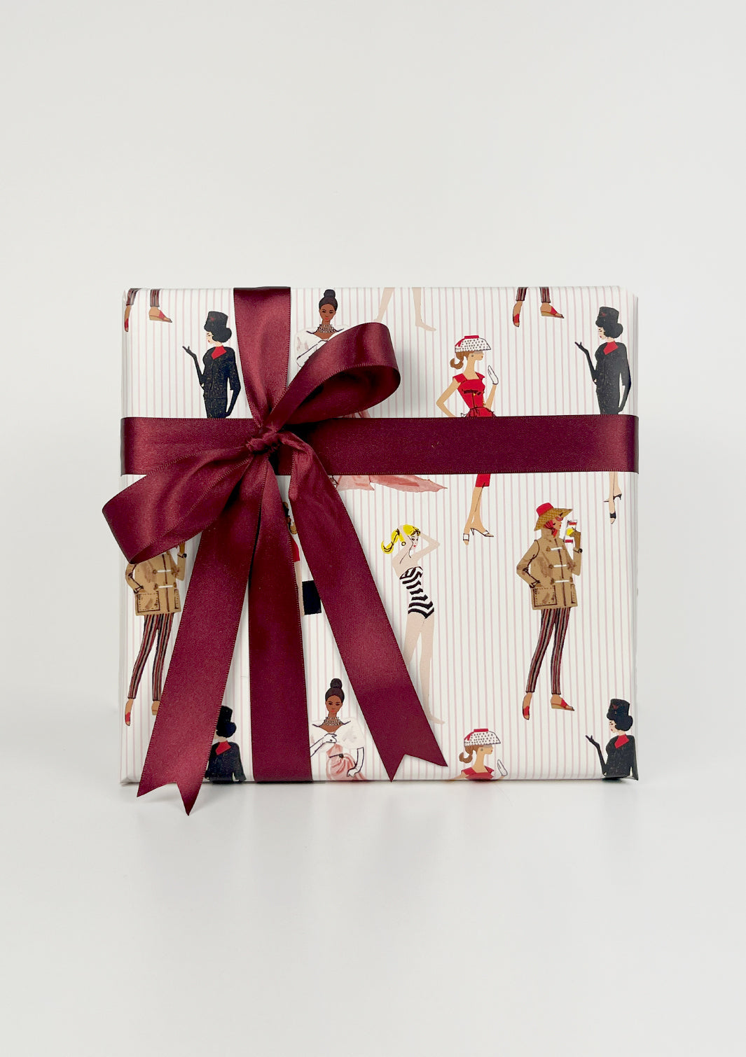 Barbie™ Vintage Pinstripe Gift Wrap - Pink